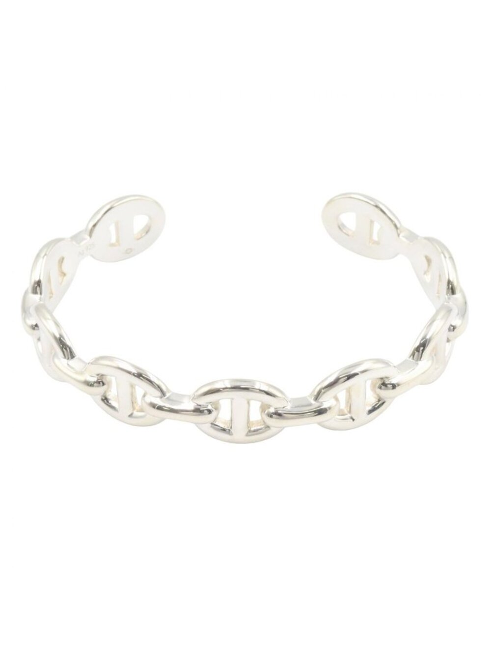 Hermes Bangle Chaine D'ancre Enchainee 925 Sterling Silver Bracelet
